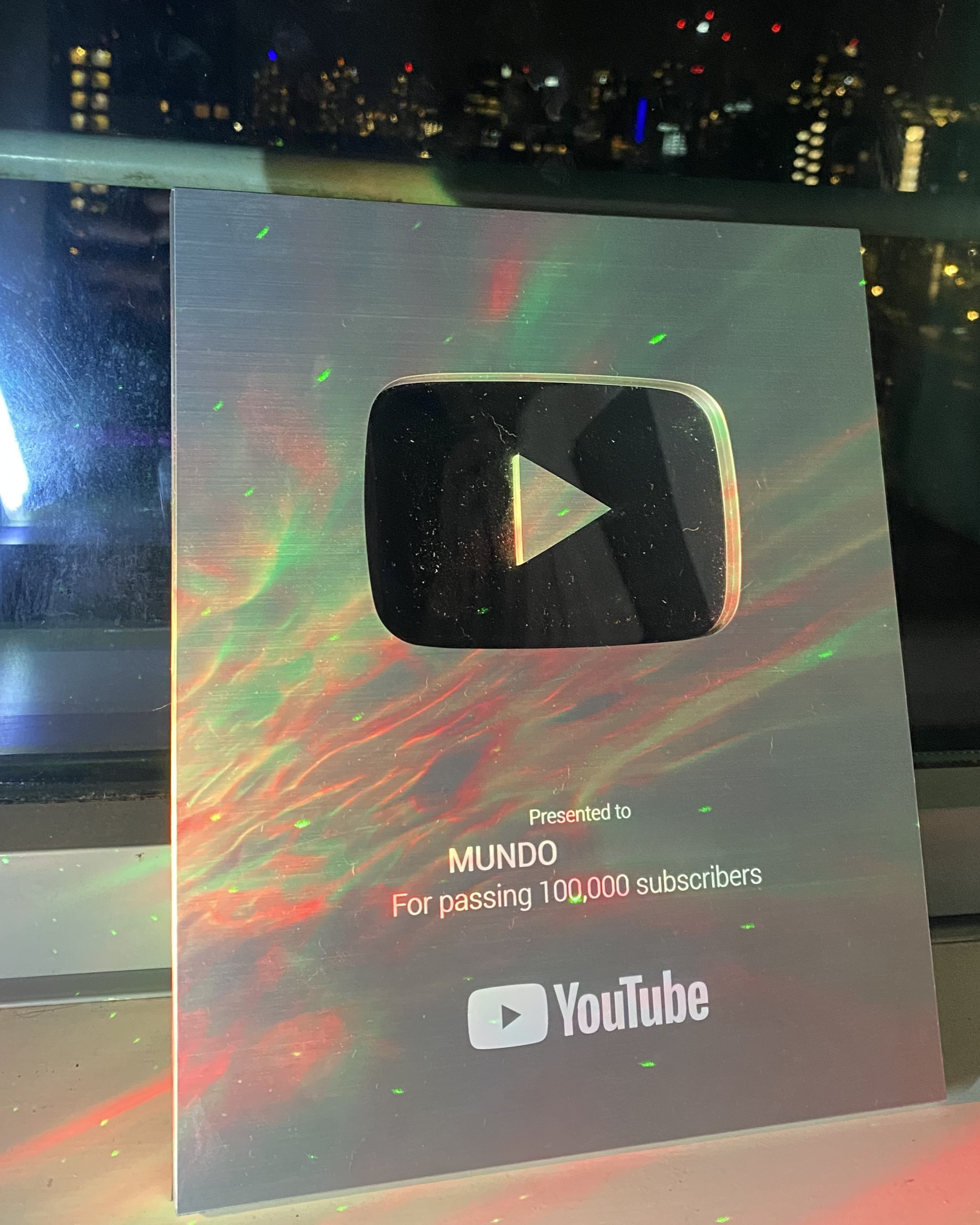 YouTube Silver Play Button 100K